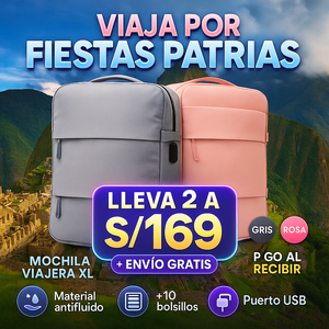 NUEVA MOCHILA VIAJERA XL- PAGA 1 LLEVA 2