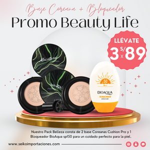 NUEVO PACK BEAUTY LIFE - 2 base coreana + 1 bloqueador spf50