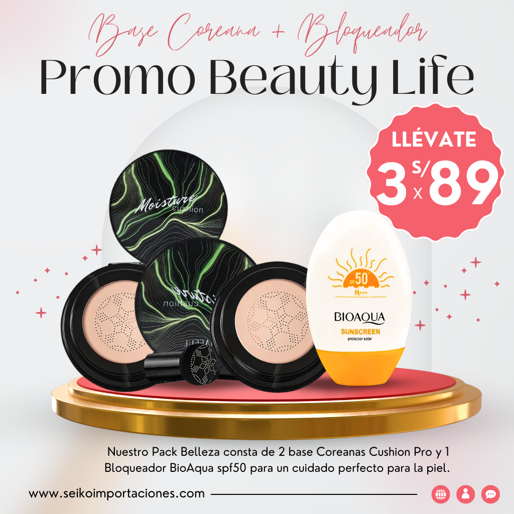NUEVO PACK BEAUTY LIFE - 2 base coreana + 1 bloqueador spf50