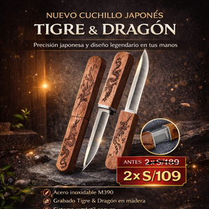 NUEVO CUCHILLO JAPONES TIGRE Y DRAGON