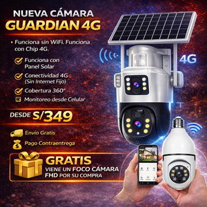 NUEVA CÁMARA SOLAR KRATOS CON CHIP 4G + FOCO CÁMARA FHD